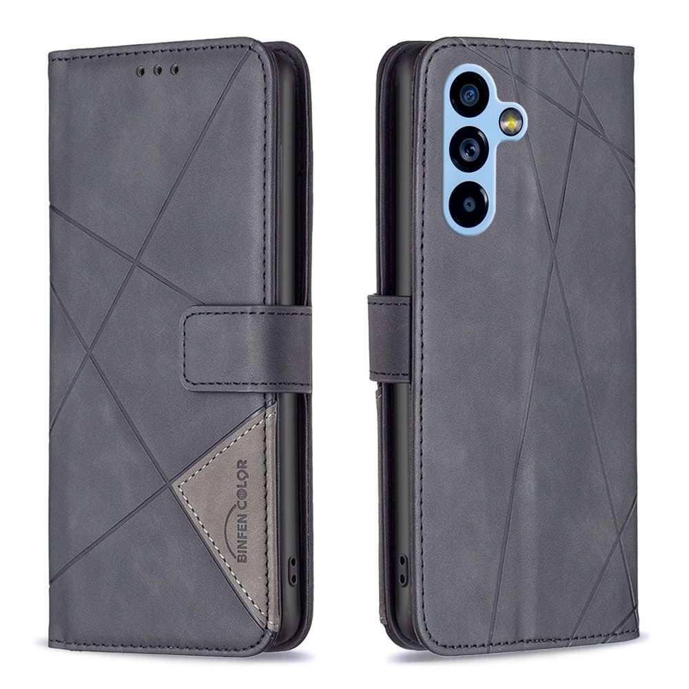 Samsung Galaxy A54 5G Case Magnetic Buckle Rhombus Texture - Black