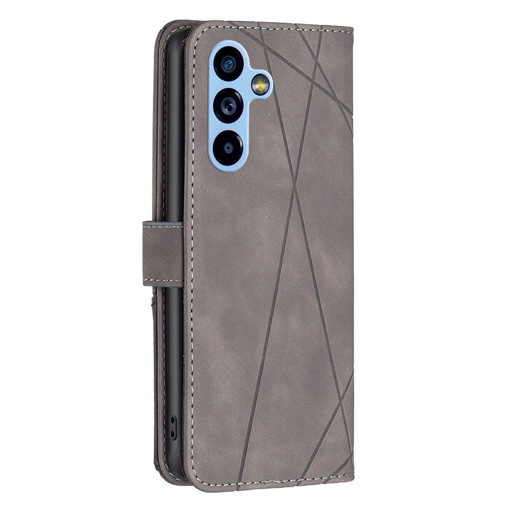 Samsung Galaxy A54 5G Case Magnetic Buckle Rhombus Texture - Grey
