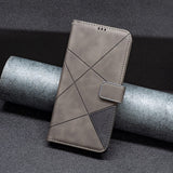 Samsung Galaxy A54 5G Case Magnetic Buckle Rhombus Texture - Grey