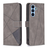 Samsung Galaxy A54 5G Case Magnetic Buckle Rhombus Texture - Grey