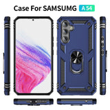 Samsung Galaxy A54 5G Case with Metal Ring Holder - Blue