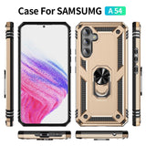 Samsung Galaxy A54 5G Case with Metal Ring Holder - Gold
