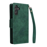 Samsung Galaxy A55 5G Case 3-Fold Wallet PU Leather - Green
