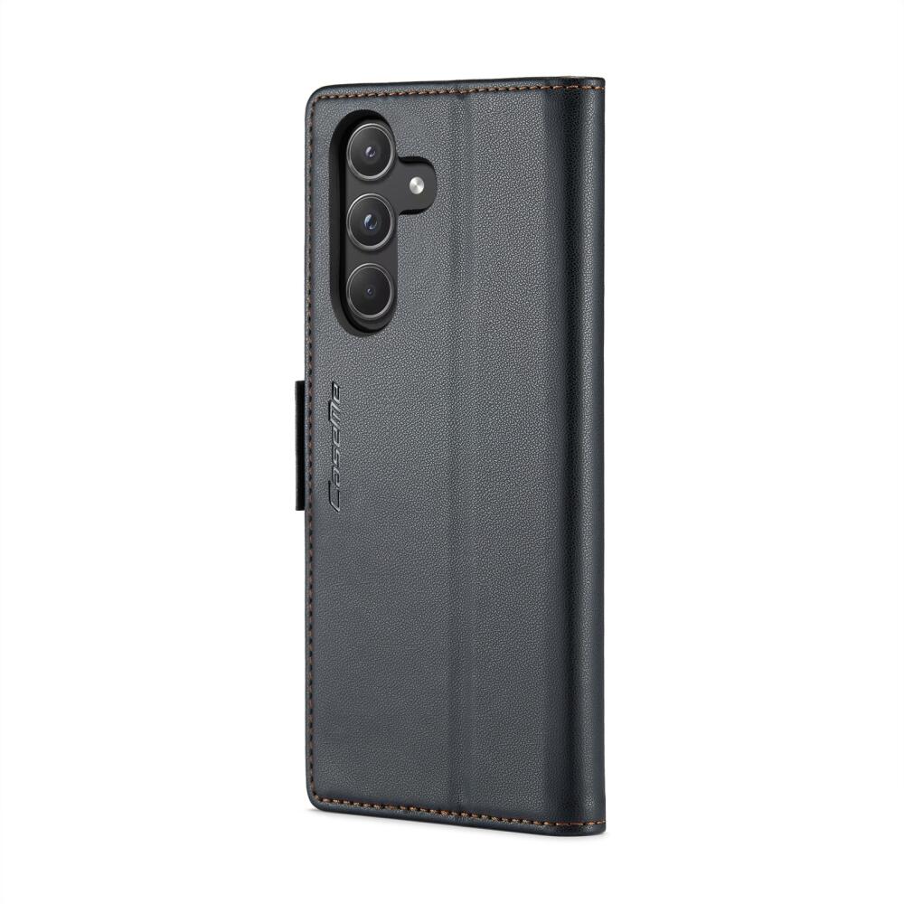 Samsung Galaxy A55 5G Case Butterfly Buckle Litchi Texture - Black