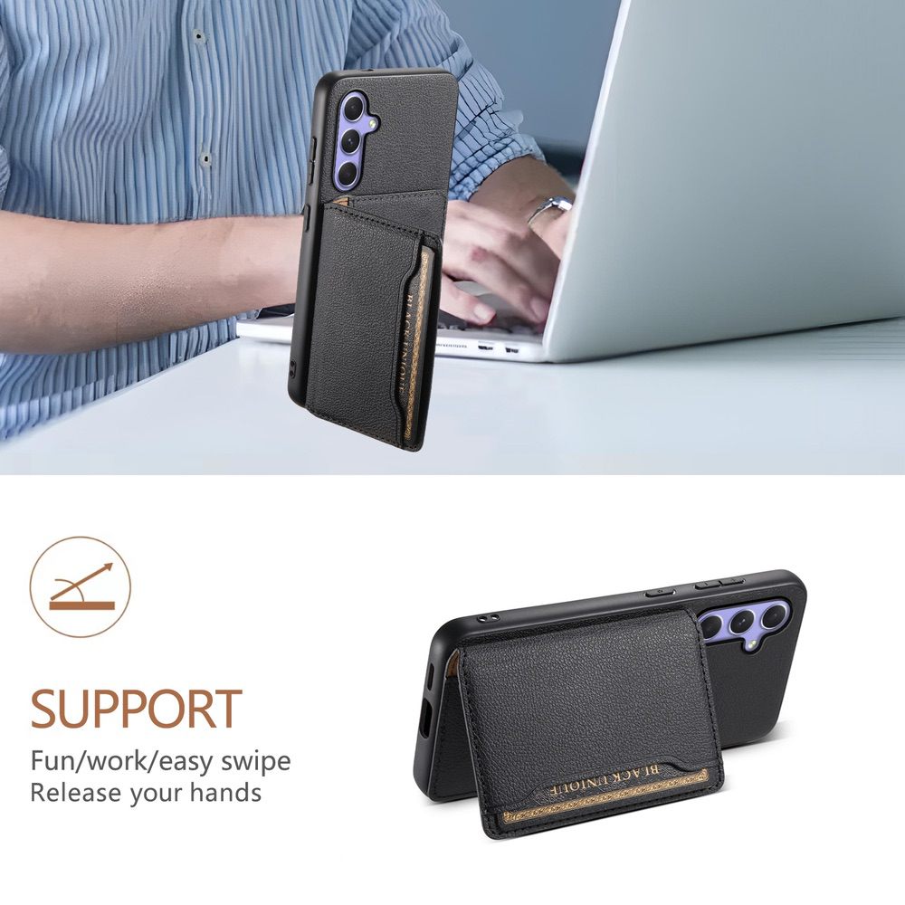 Samsung Galaxy A55 5G Case Calfskin PU Leather - Black