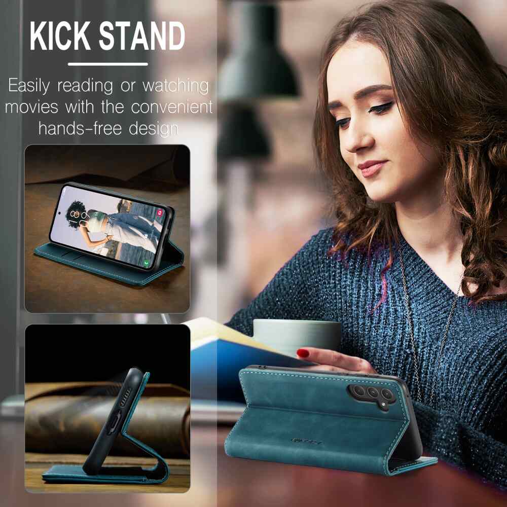 Samsung Galaxy A55 5G Case CaseMe 013 PU Leather Wallet - Blue