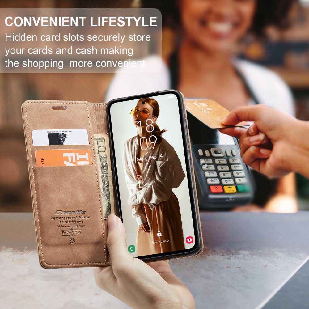 Samsung Galaxy A55 5G Case CaseMe 013 PU Leather Wallet - Brown