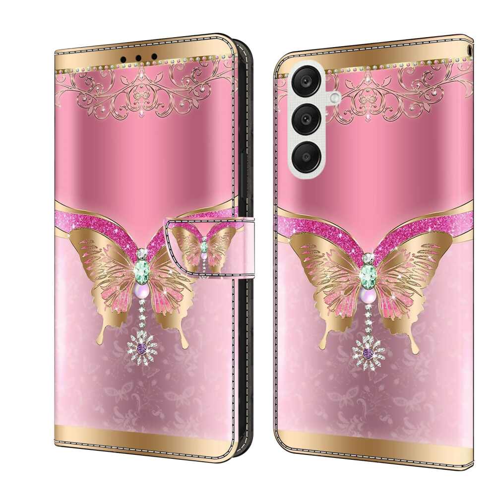 Samsung Galaxy A55 5G Case Crystal 3D - Pink Bottom Butterfly