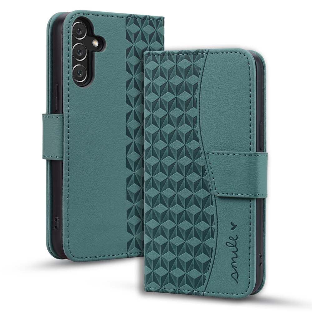 Samsung Galaxy A55 5G Case Diamond Buckle PU Leather - Green