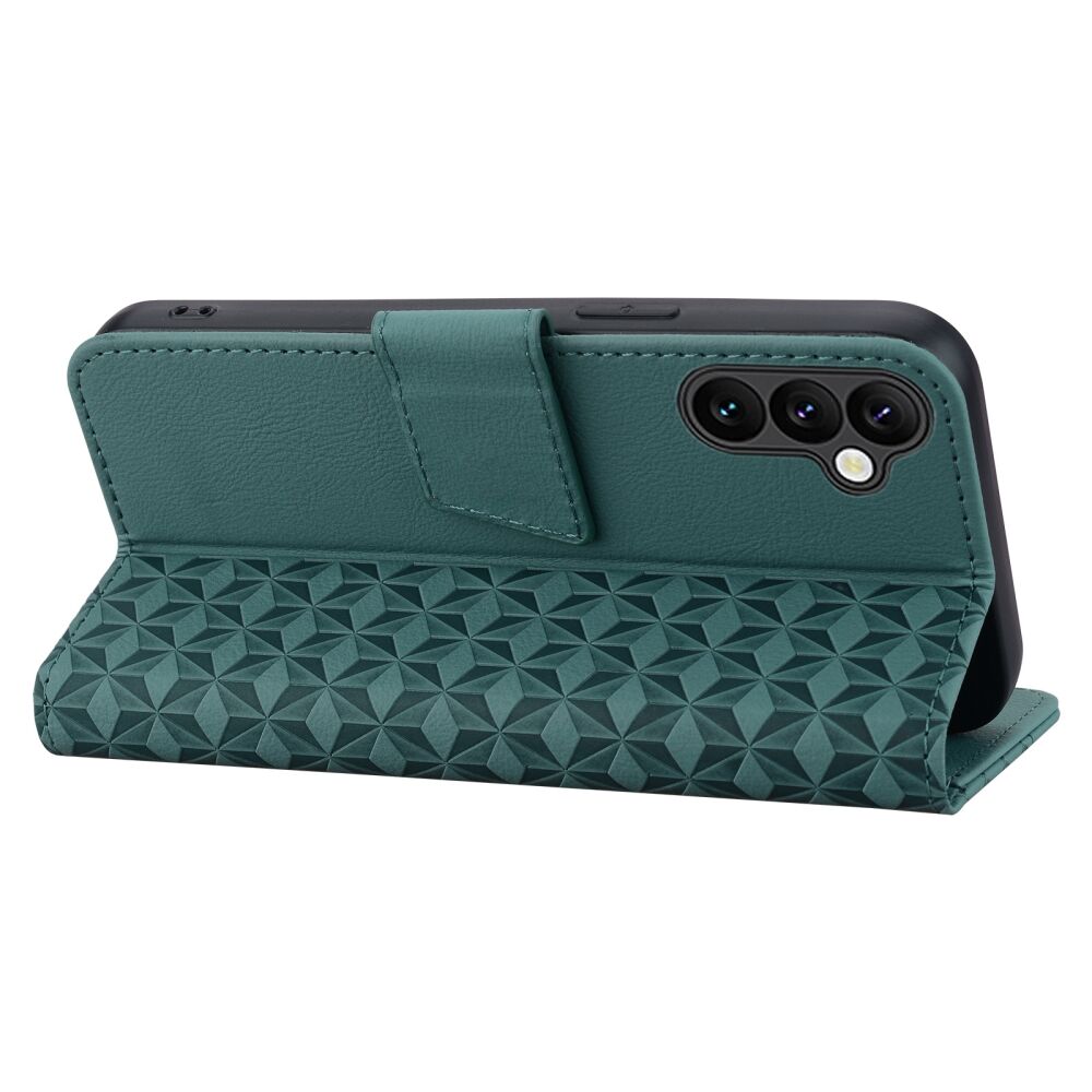 Samsung Galaxy A55 5G Case Diamond Buckle PU Leather - Green