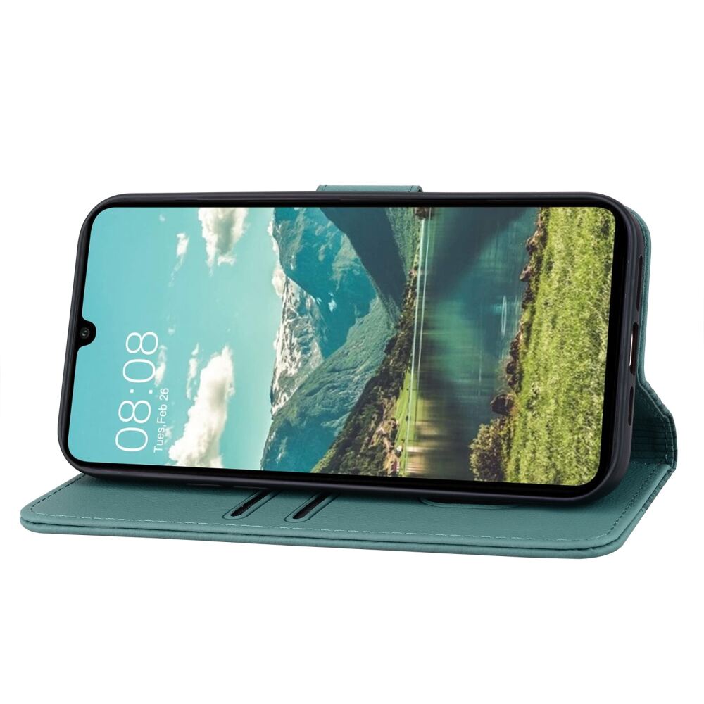 Samsung Galaxy A55 5G Case Diamond Buckle PU Leather - Green