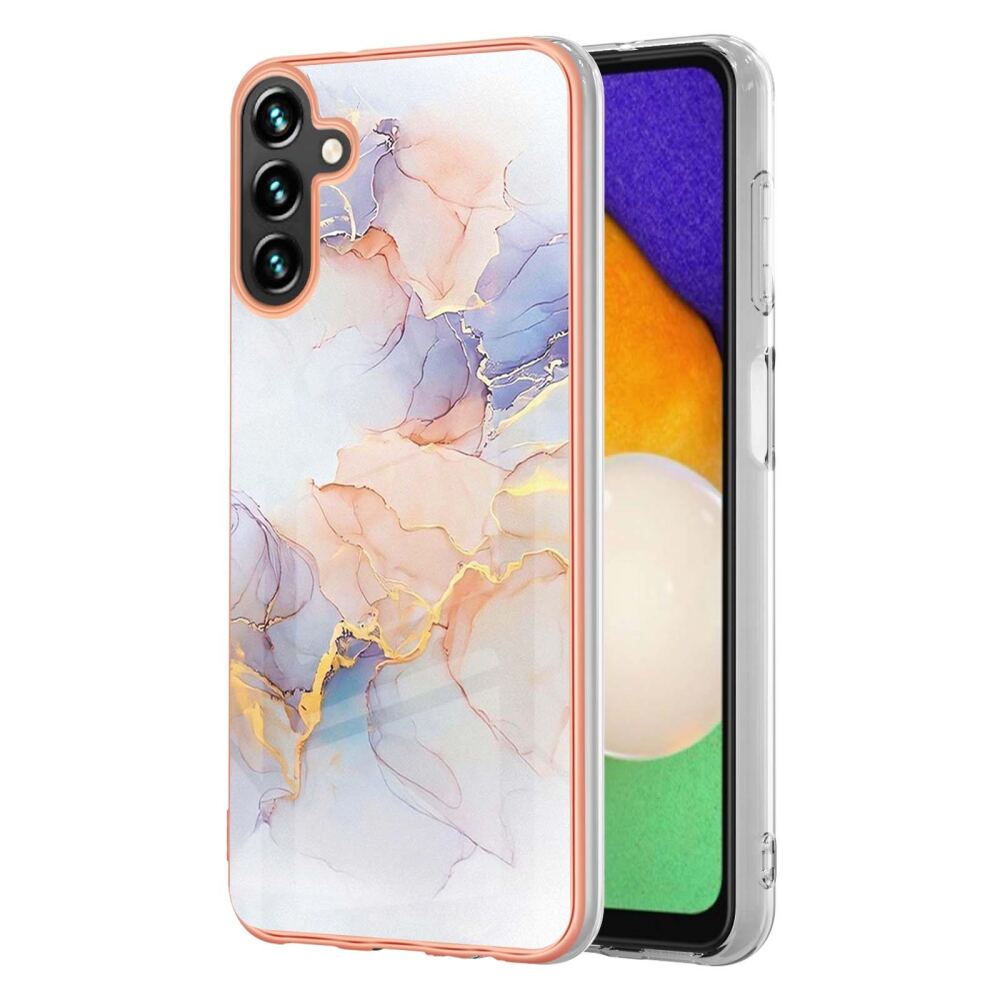 Samsung Galaxy A55 5G Case Electroplating IMD TPU - White Marble
