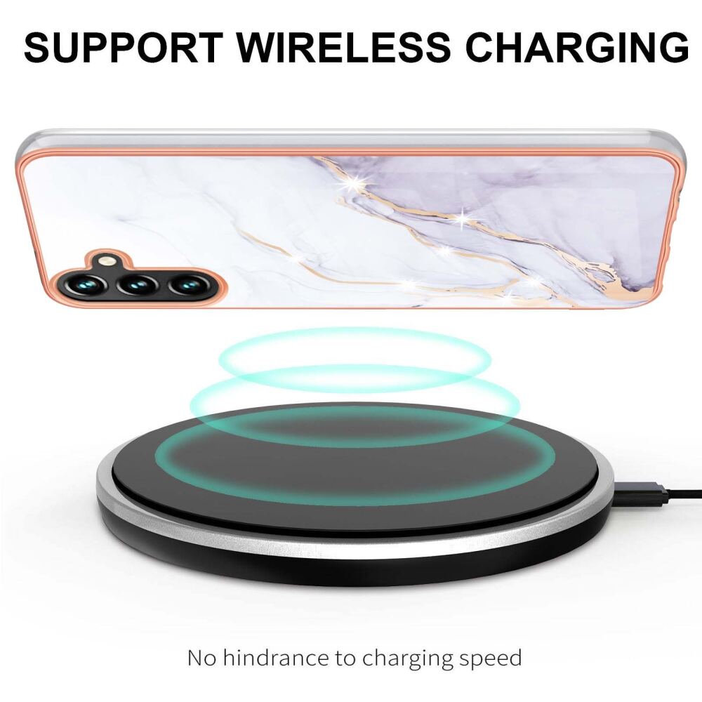 Samsung Galaxy A55 5G Case Electroplating Marble - White