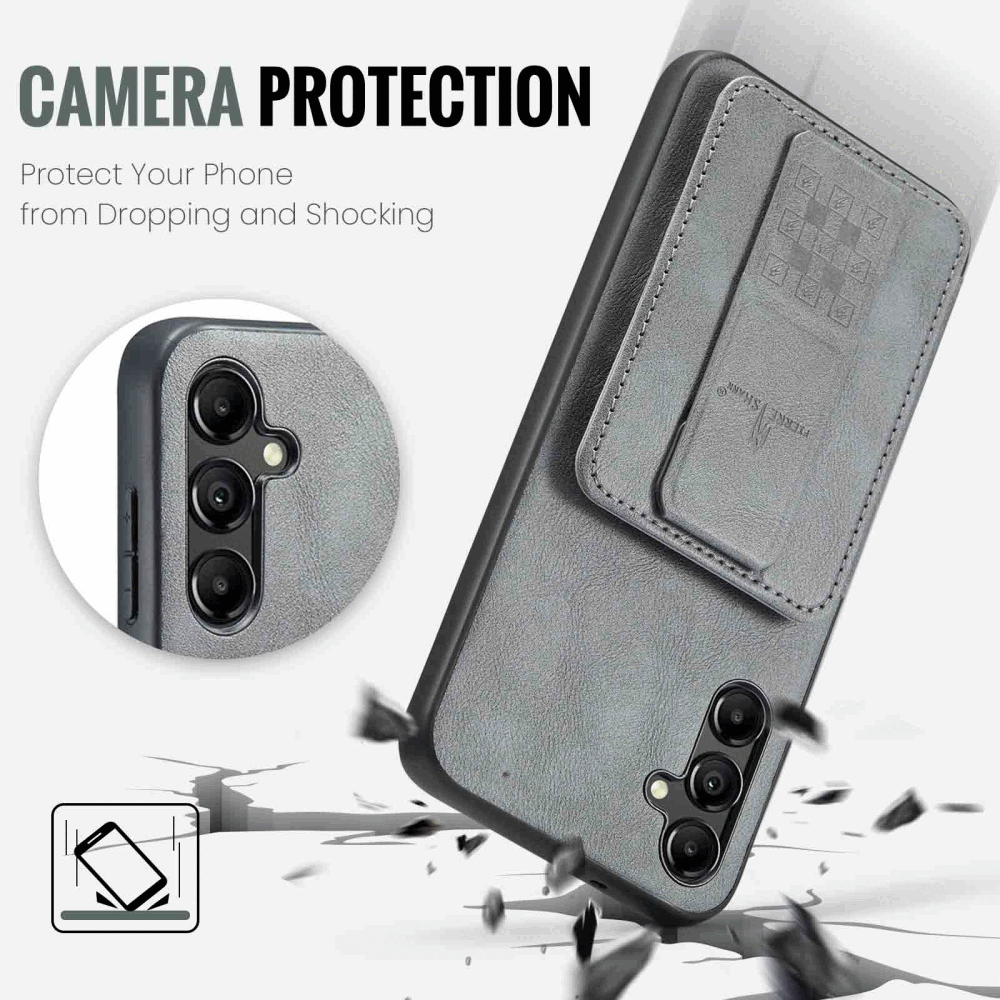 Samsung Galaxy A55 5G Case Fierre Shann Card Holder - Grey