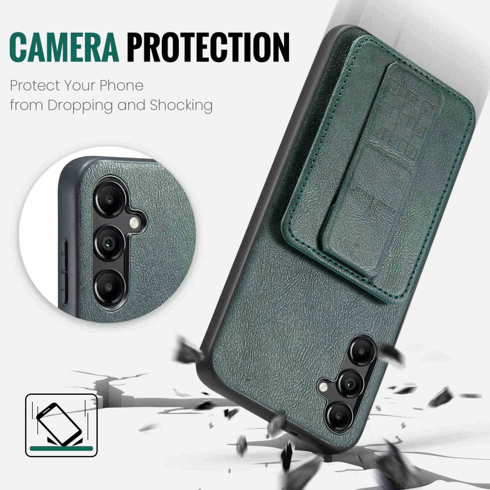 Samsung Galaxy A55 5G Case Fierre Shann Oil Wax Cow - Green