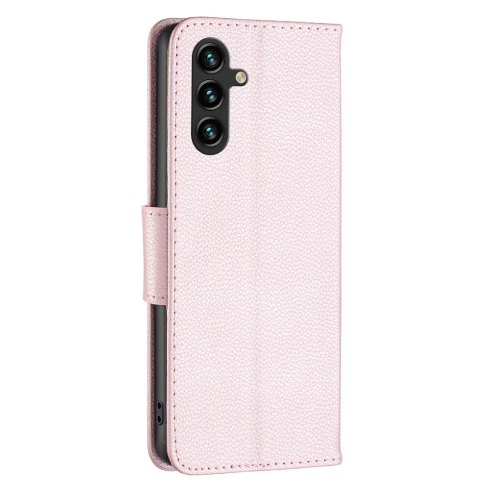 Samsung Galaxy A55 5G Case Litchi Texture PU Leather - Rose Gold