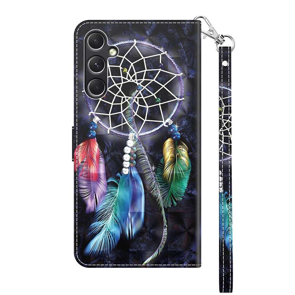 Samsung Galaxy A55 5G Case Painted PU Leather - Colorful Dreamcatcher