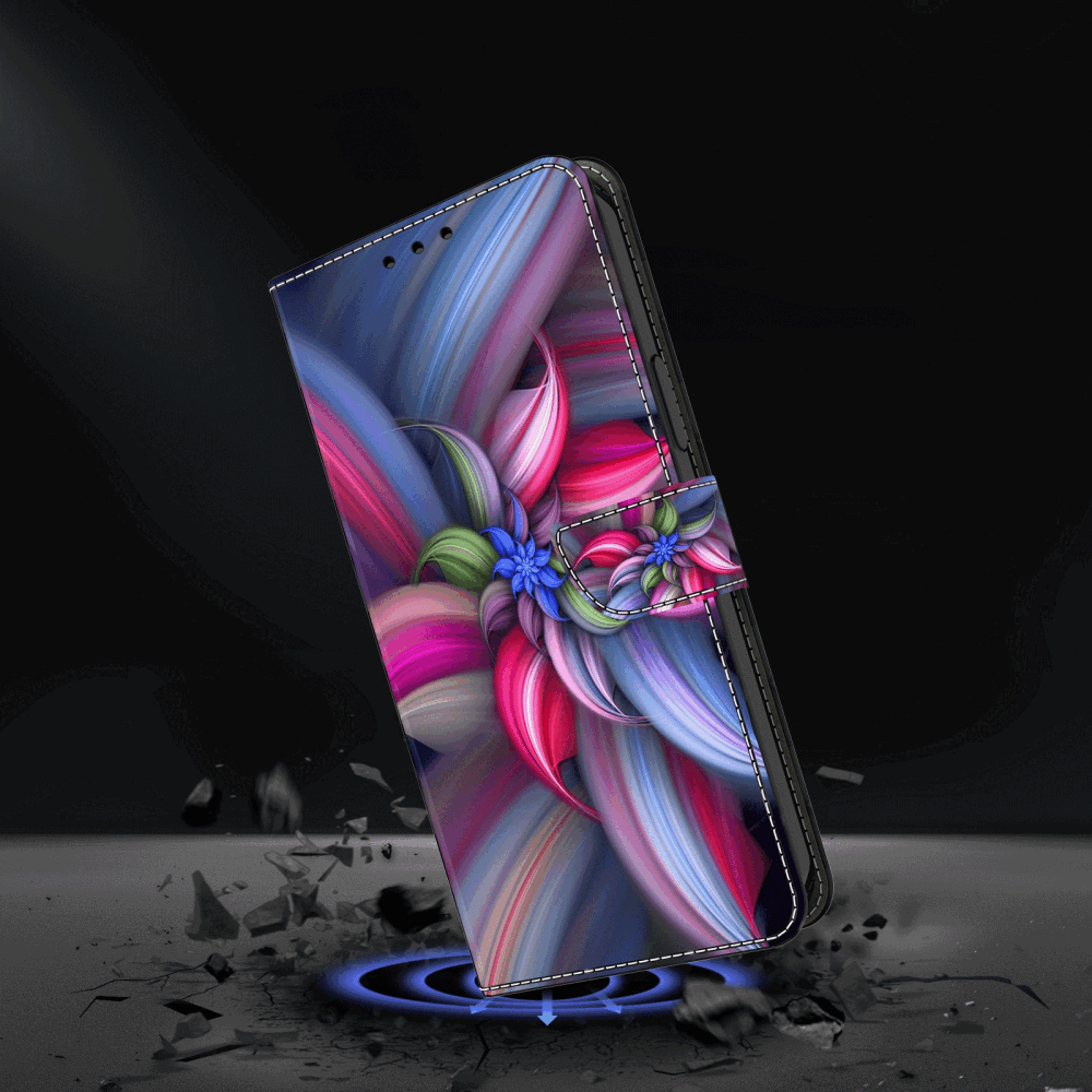 Samsung Galaxy A55 5G Case Protective PU Leather - Colorful Flower