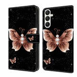 Samsung Galaxy A55 5G Case Protective PU Leather - Pink Diamond Butterfly