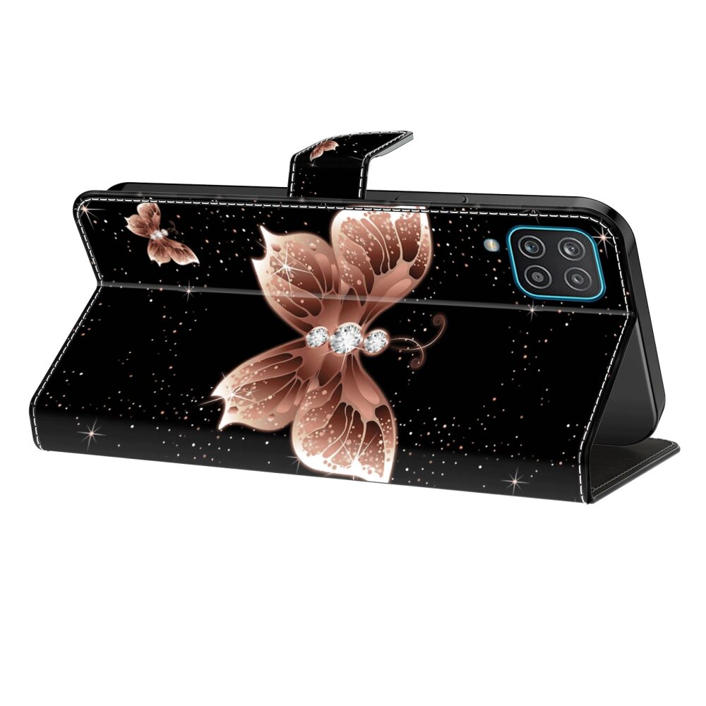 Samsung Galaxy A55 5G Case Protective PU Leather - Pink Diamond Butterfly