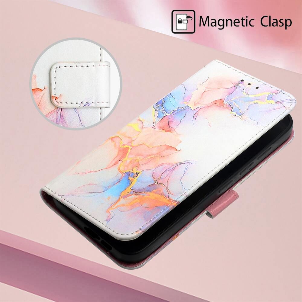 Samsung Galaxy A55 5G Case Marble Pattern Flip - Galaxy Marble White