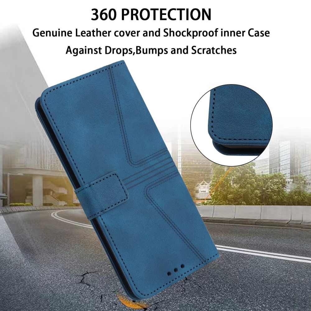 Samsung Galaxy A55 5G Case PU Leather Flip Wallet - Blue