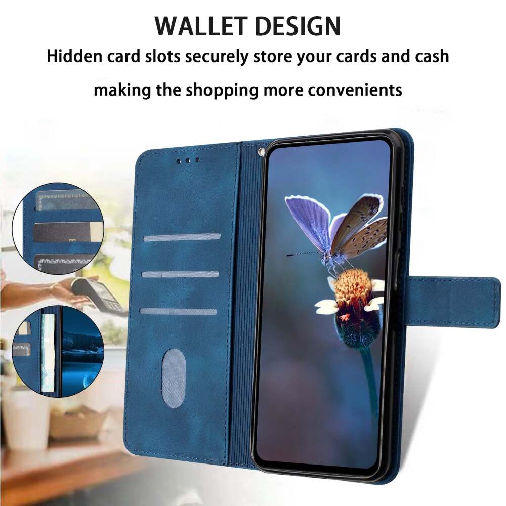 Samsung Galaxy A55 5G Case PU Leather Flip Wallet - Blue