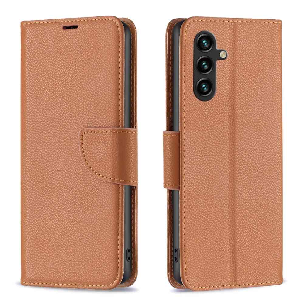 Samsung Galaxy A55 5G Case PU Leather Flip Wallet - Brown