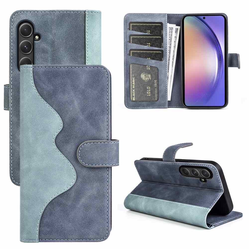 Samsung Galaxy A55 5G Case PU Leather Wallet - Blue
