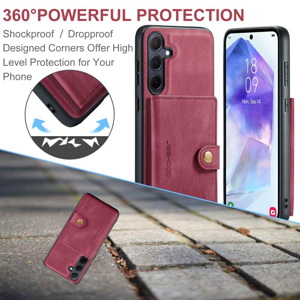 Samsung Galaxy A55 5G Case Retro Magnetic Detachable - Red