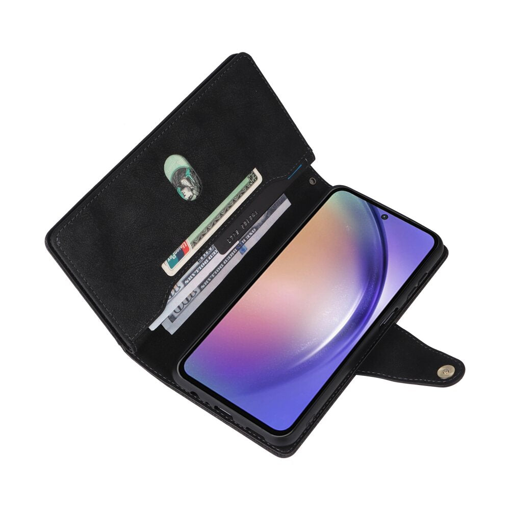 Samsung Galaxy A55 5G Case Rivet Buckle 9 Cards - Black