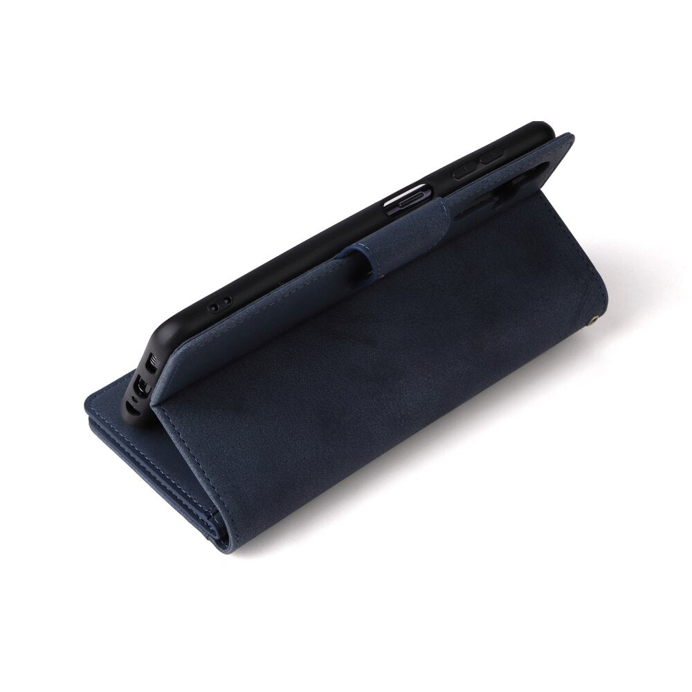 Samsung Galaxy A55 5G Case Rivet Buckle 9 Cards - Blue