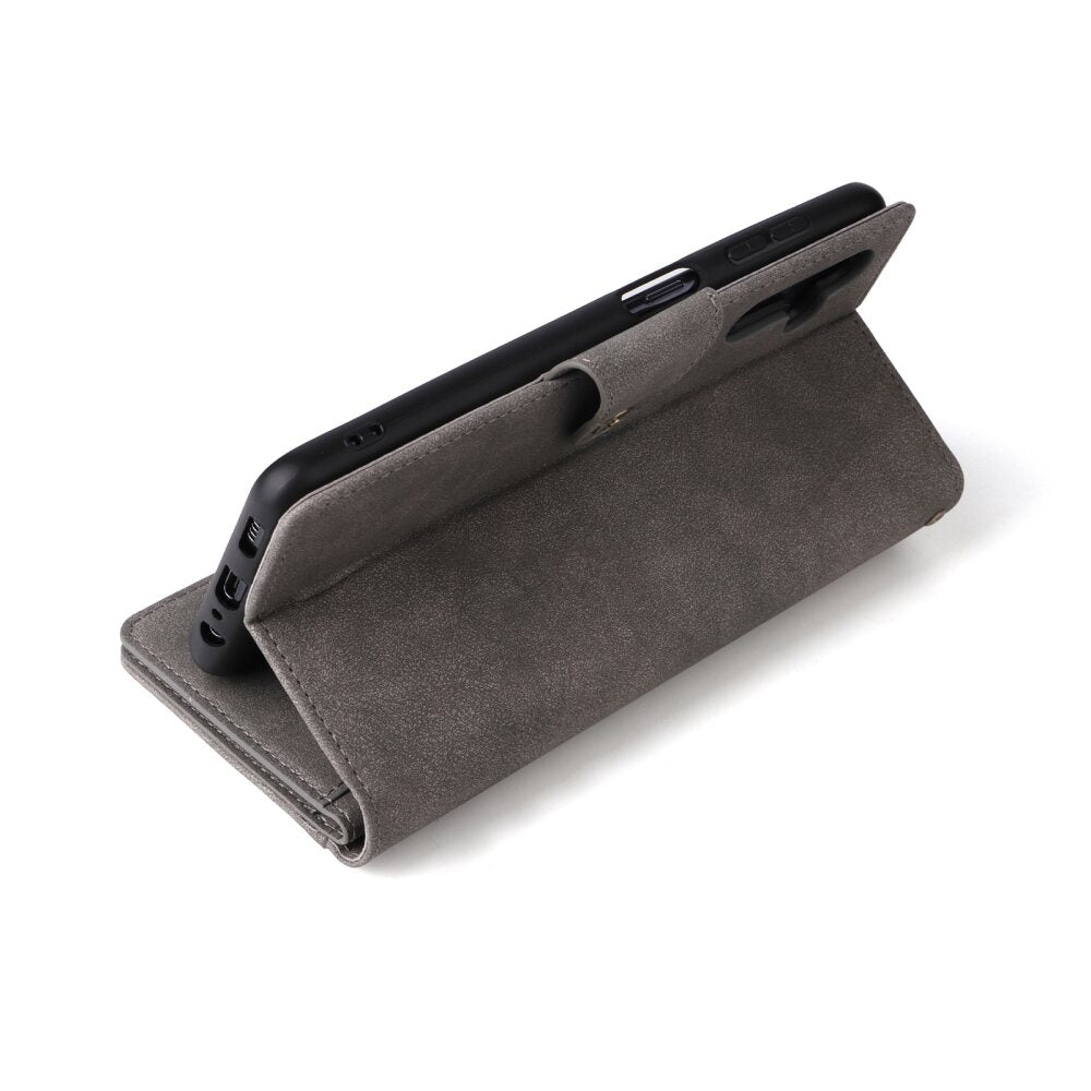 Samsung Galaxy A55 5G Case Rivet Buckle 9 Cards - Grey