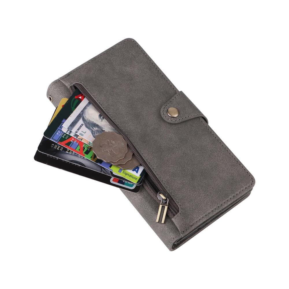 Samsung Galaxy A55 5G Case Rivet Buckle 9 Cards - Grey