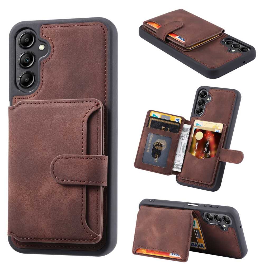 Samsung Galaxy A55 5G Case Skin Feel PU Leather - Coffee