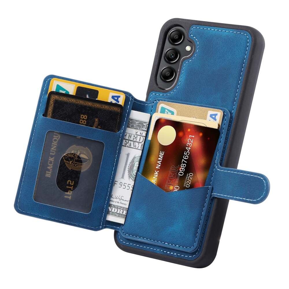 Samsung Galaxy A55 5G Case Skin Feel PU Leather - Peacock Blue