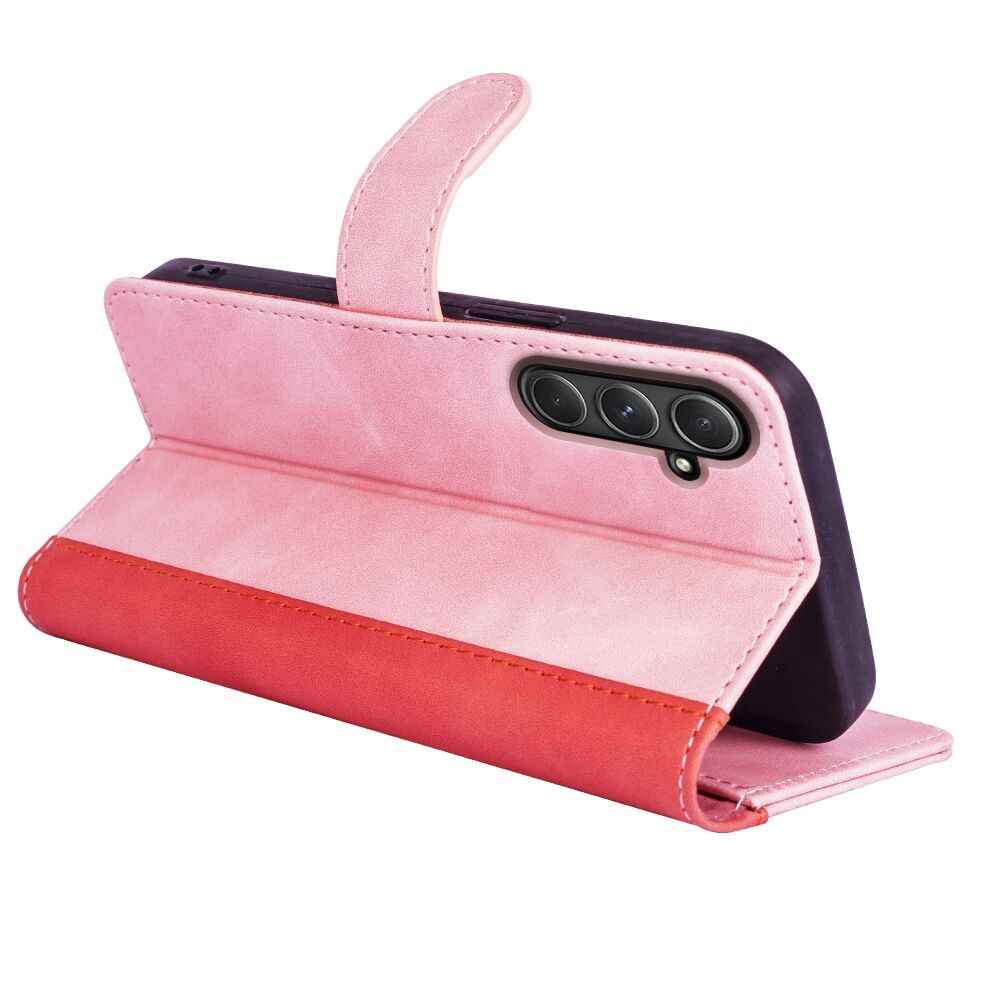 Samsung Galaxy A55 5G Case Stitching PU Leather Flip - Red