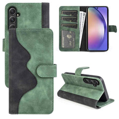 Samsung Galaxy A55 5G Case Stitching PU Leather - Green