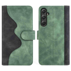 Samsung Galaxy A55 5G Case Stitching PU Leather - Green