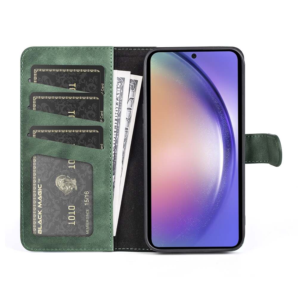 Samsung Galaxy A55 5G Case Stitching PU Leather - Green