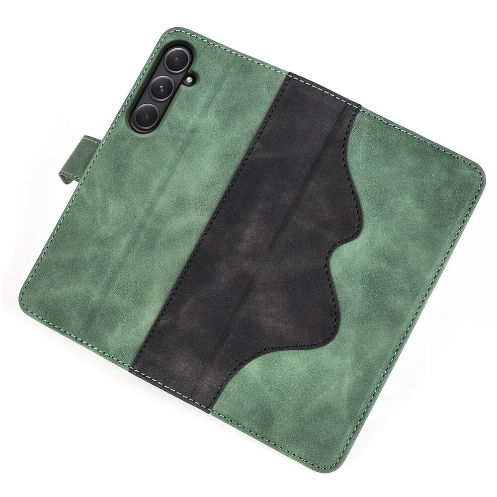 Samsung Galaxy A55 5G Case Stitching PU Leather - Green