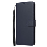 Samsung Galaxy A55 5G Case Three Card PU Leather - Dark Blue