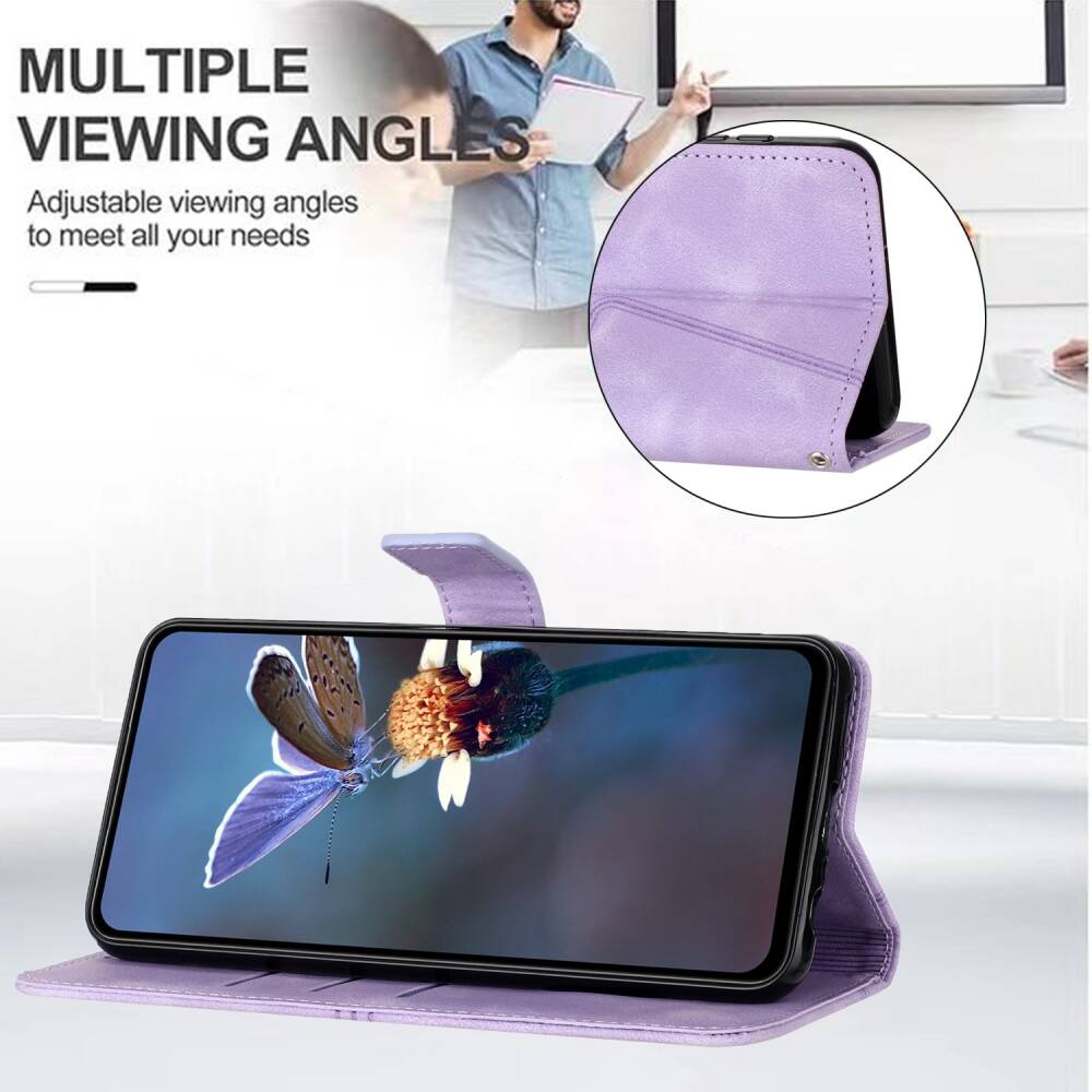 Samsung Galaxy A55 5G Case Triangle Solid Color Flip - Purple