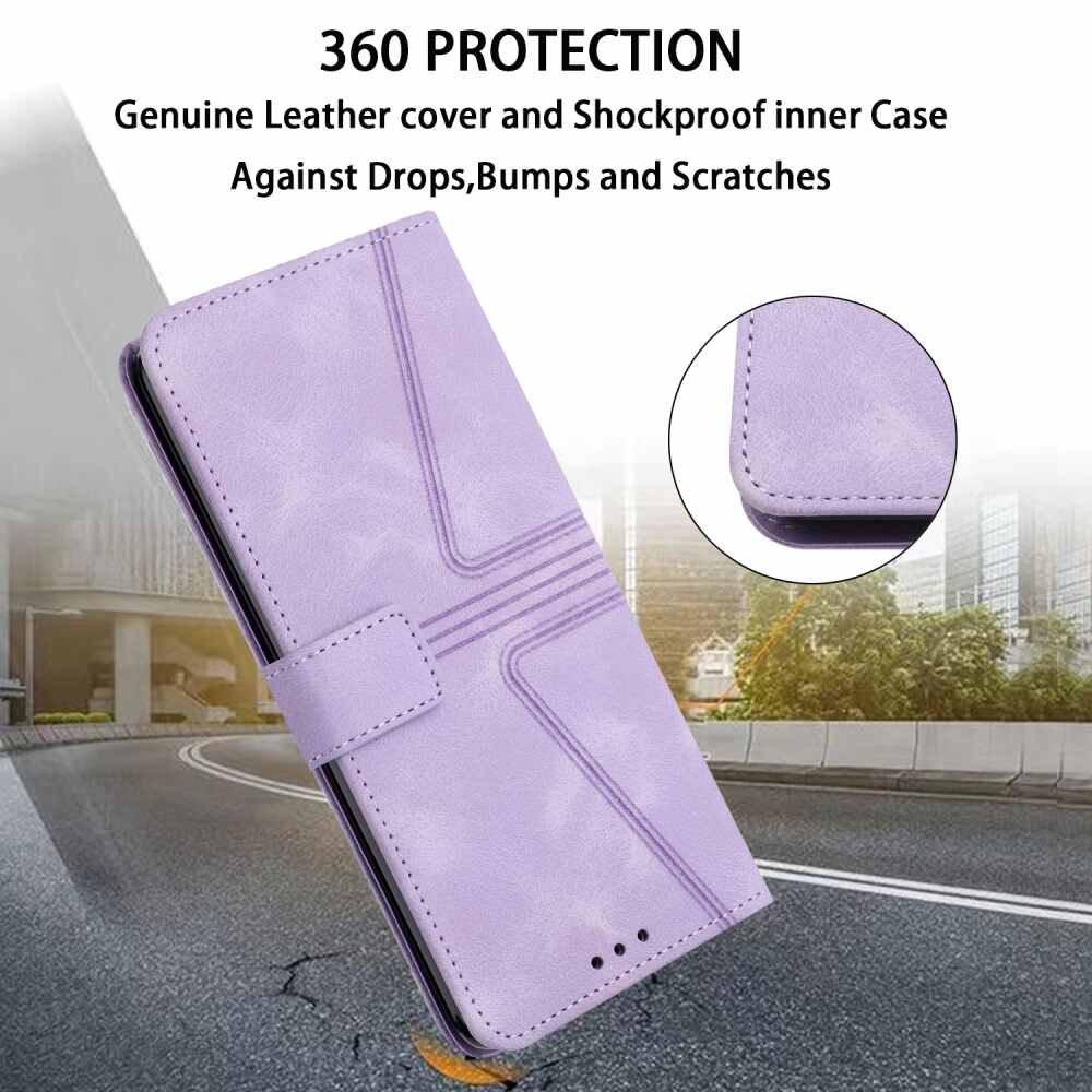 Samsung Galaxy A55 5G Case Triangle Solid Color Flip - Purple