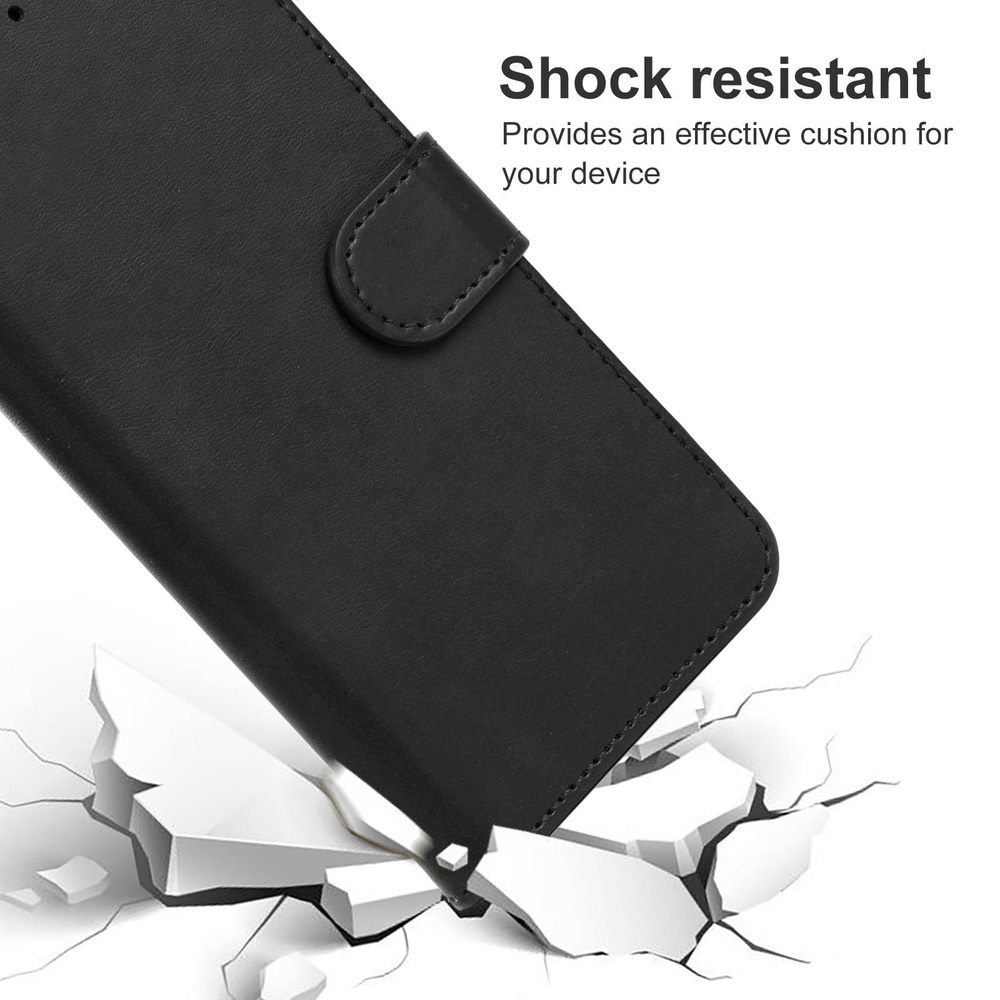 Samsung Galaxy A70 Case PU Leather Secure Flip Wallet - Black