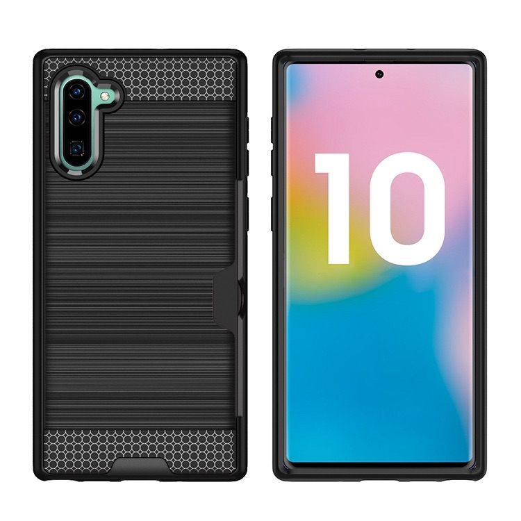 Samsung Galaxy Note 10 Case Brushed Texture Shockproof Protective - Black