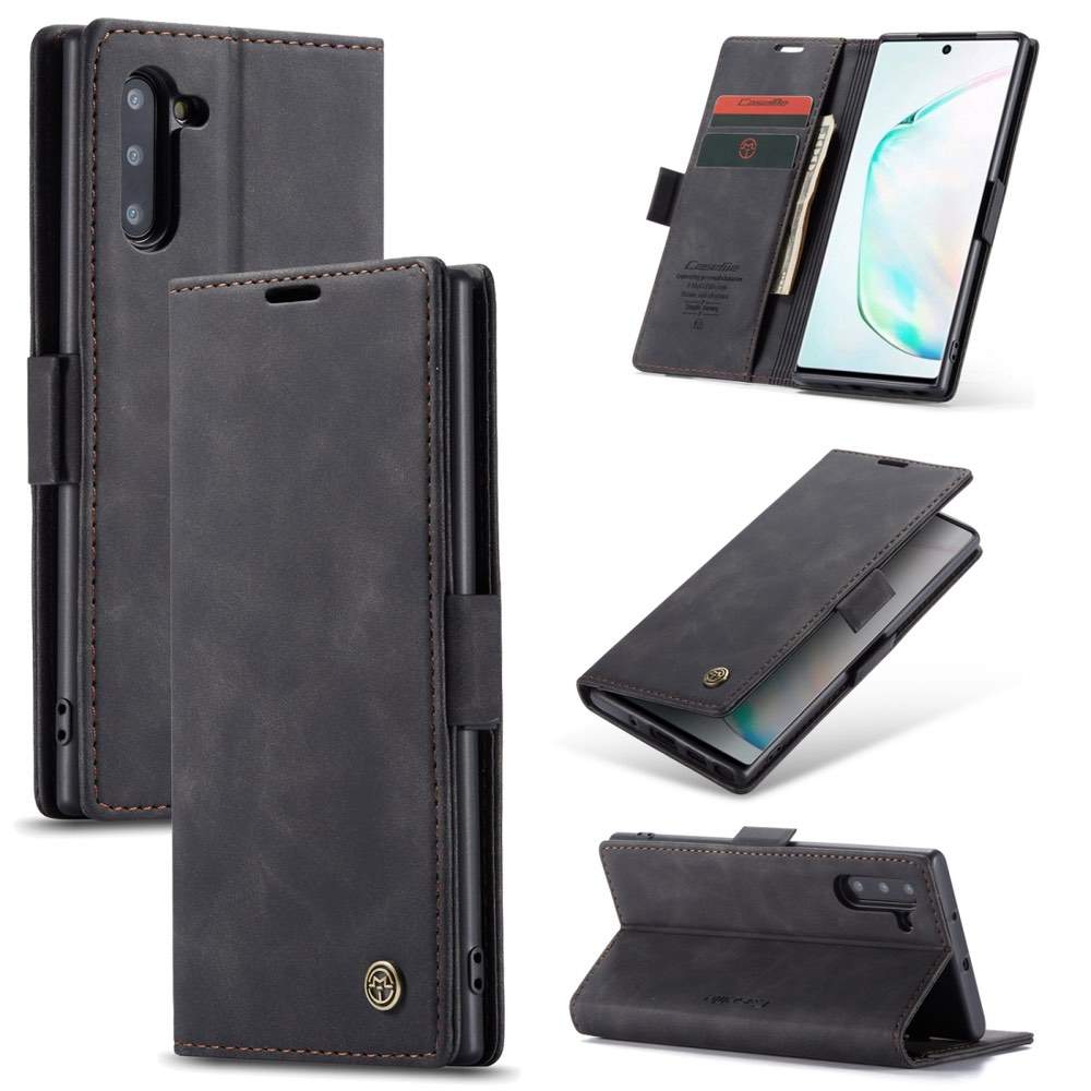 Samsung Galaxy Note 10 Case PU Leather With Card Slots - Black