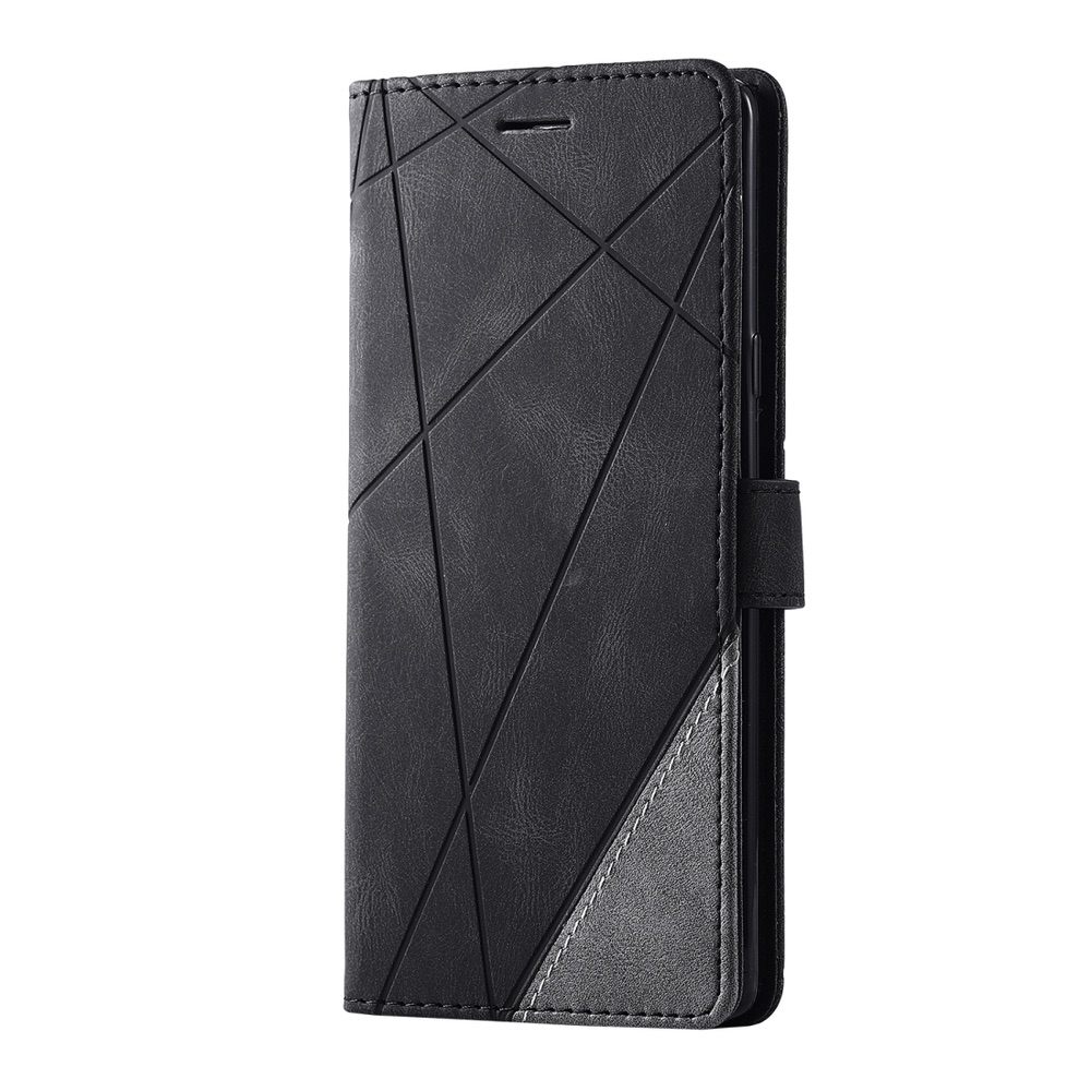 Samsung Galaxy Note 9 Case Skin Feel Splicing Horizontal Wallet - Black