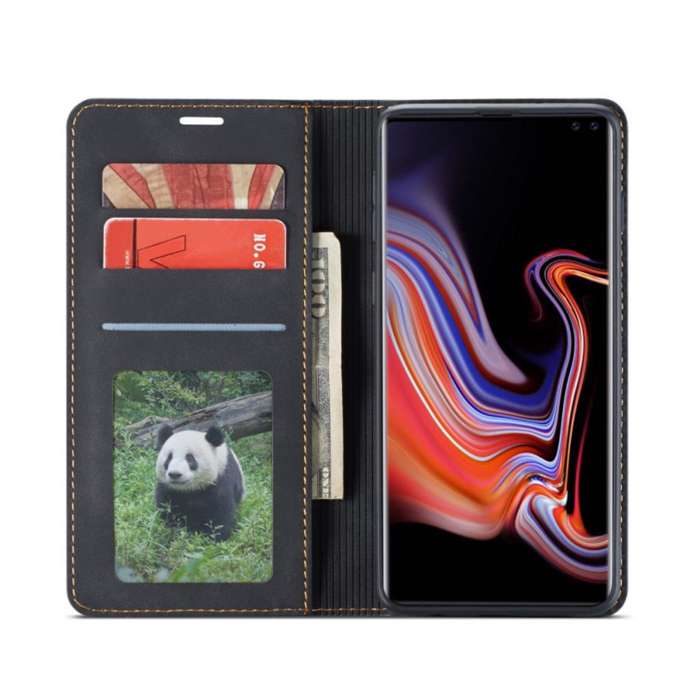 Samsung Galaxy S10 Plus Case PU Leather Wallet - Black