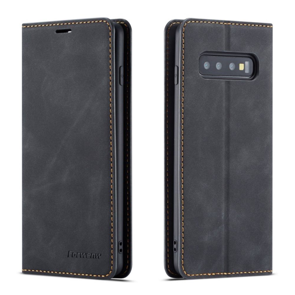 Samsung Galaxy S10 Plus Case PU Leather Wallet - Black